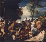 TIZIANO Vecellio Bacchanal or the Andrier oil painting on canvas